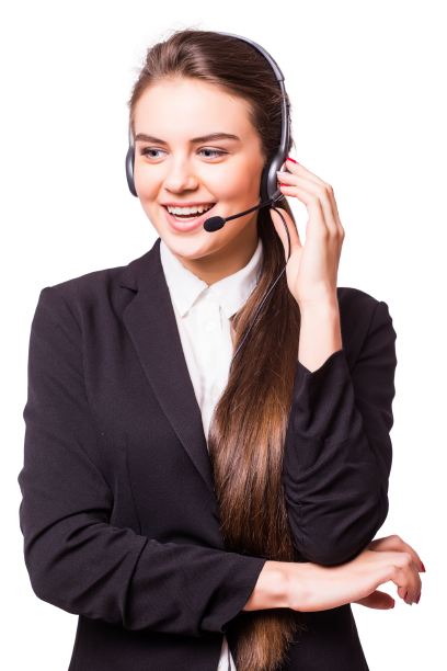 portrait happy smiling cheerful beautiful young customer support phone operator headset isolated white wall removebg preview